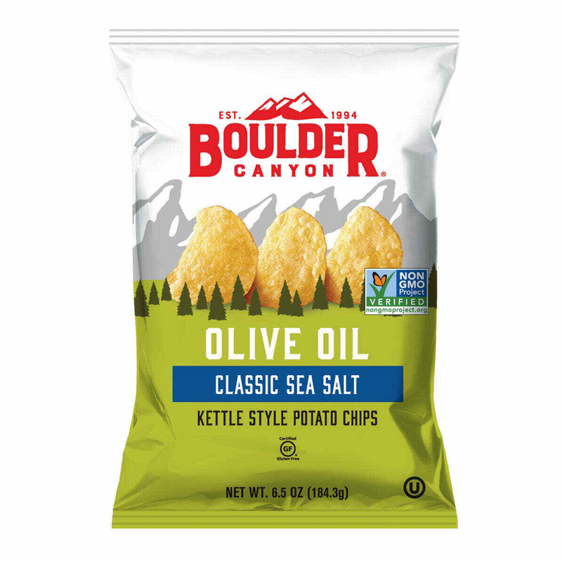 Boulder Canyon Olive Oil & Sea Salt Kettle Cooked Potato Chips, 6.5 oz. Bags
