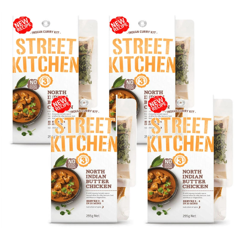 Street Kitchen Indian Butter Chicken Seasoning Kit, 4-Pack 9 oz. Package