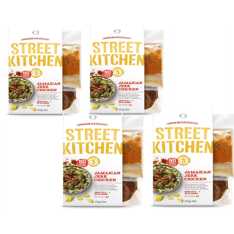Street Kitchen Jamaican Jerk Chicken Seasoning Kit, 4-Pack 9 oz. Package
