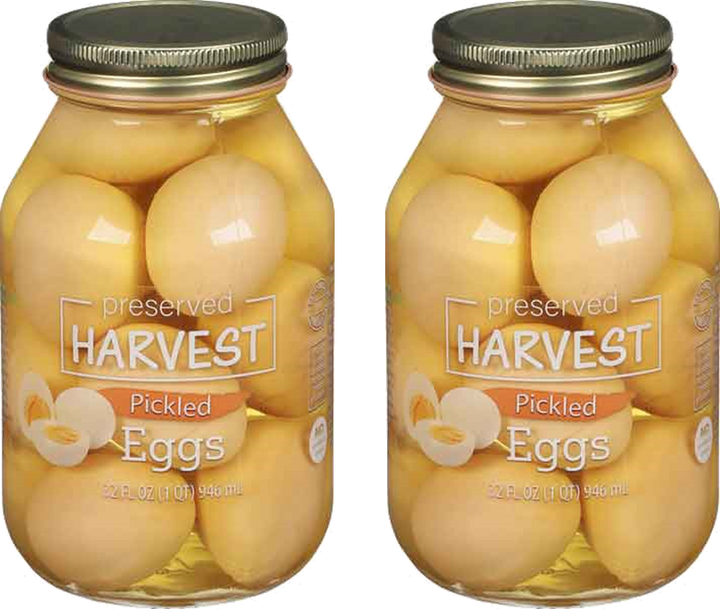 Preserved Harvest Whole Pickled Eggs, 32 oz. Quart Jars, 2-Pack