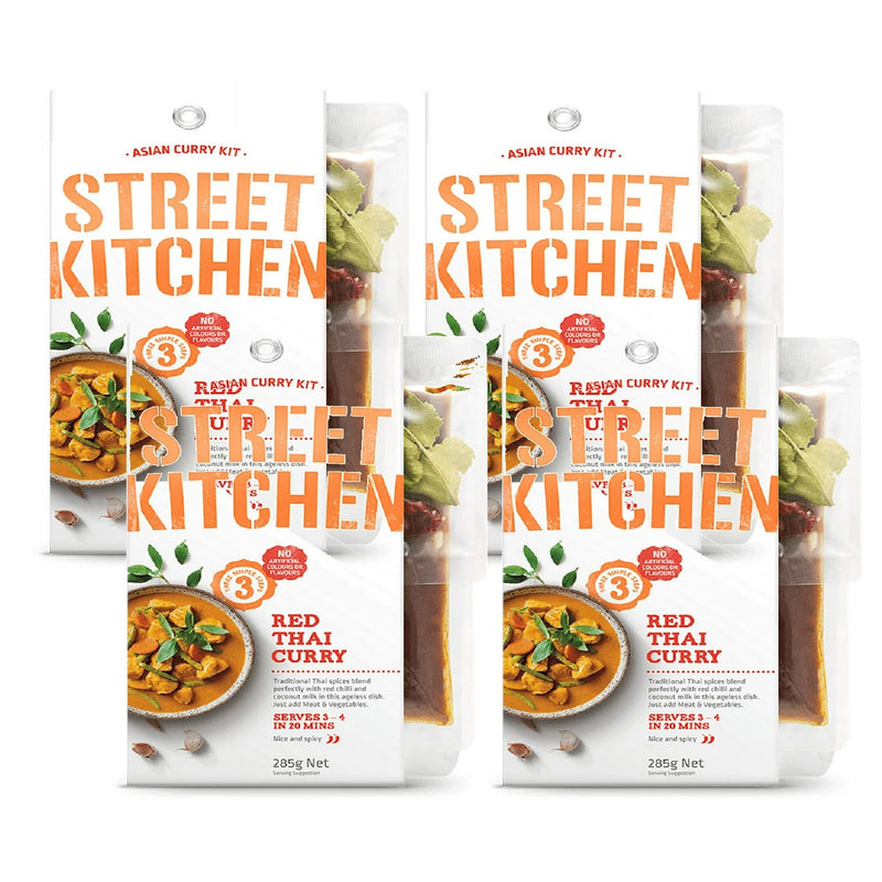Street Kitchen Red Thai Curry Seasoning Kit, 4-Pack 10 oz. Package