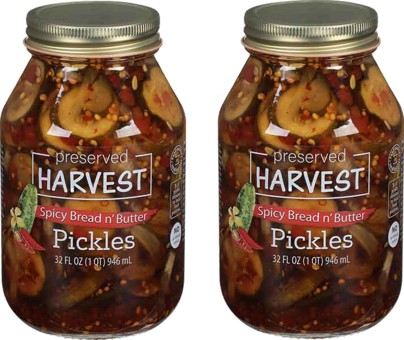 Preserved Harvest Bread n' Butter Pickle Slices, 2-Pack 32 oz. Quart Jars