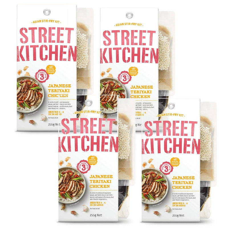 Street Kitchen Japanese Teriyaki Chicken Seasoning Kit, 4-Pack 9 oz. Package