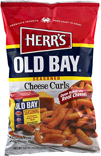 Herr's Old Bay Seasoned Cheese Curls 7.5 Ounce Bag (4 Bags) - Made With a Traditional Old Bay Recipe - Delicious Seasoning - Oven Baked