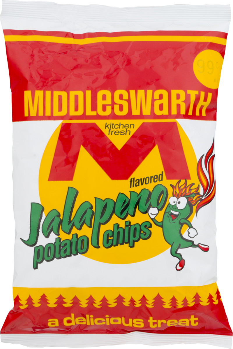 Middleswarth Kitchen Fresh Jalapeno Flavored Potato Chips, 1.2 oz. Single Serve Bags