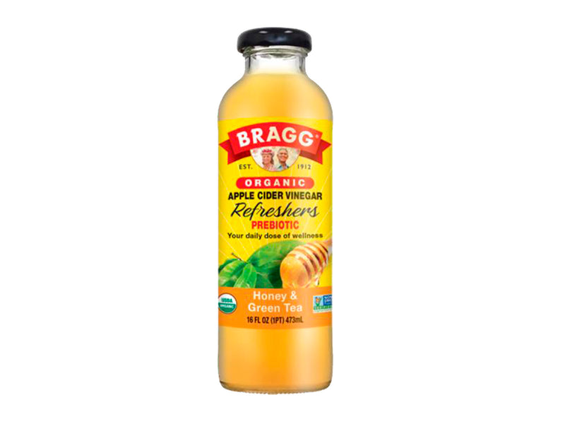 Bragg Organic Honey & Green Tea Apple Cider Vinegar Drink, Case Pack of 12/16 fl. oz. Bottles