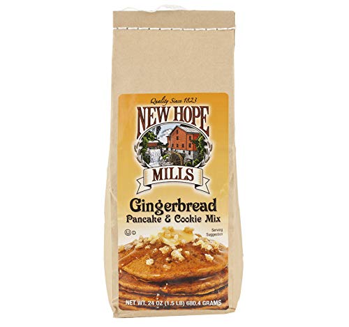 New Hope Mills Flavored Pancake Mix- Two 24 oz. Bags- Your Choice of 5 Different Varieties (Gingerbread)