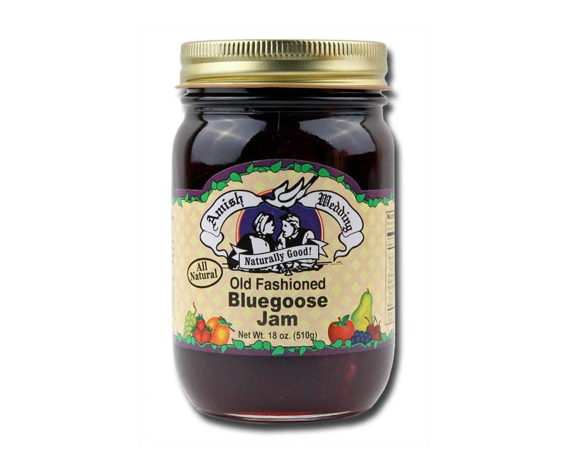 Amish Wedding Blue Goose (Blueberries & Gooseberries) Jam, TWO 18 oz. Jars