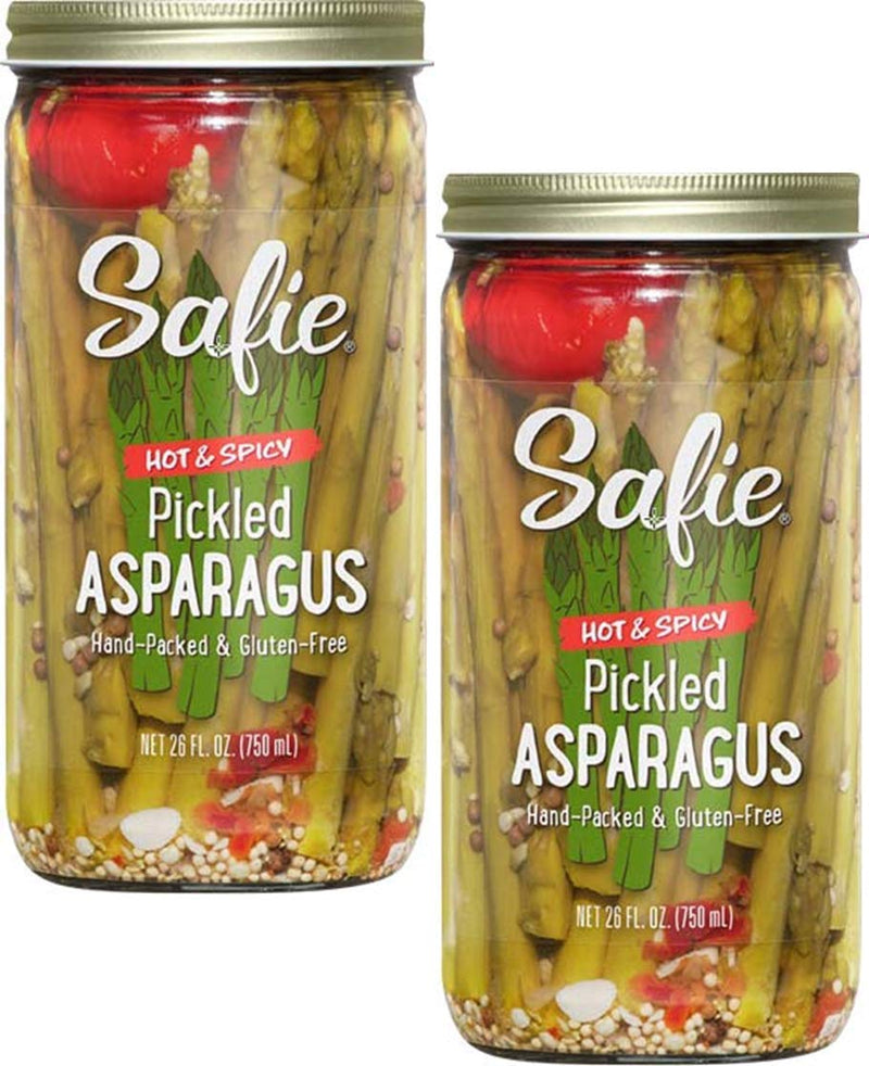 Safie Foods Hand-Packed Pickled Asparagus, 2-Pack, 26 oz. Jars (Hot)