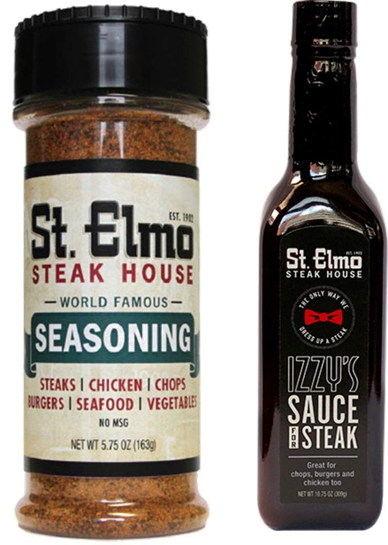 St. Elmo Steak House Seasoning  and Izzy's Sauce for Steak, Variety 2-Pack