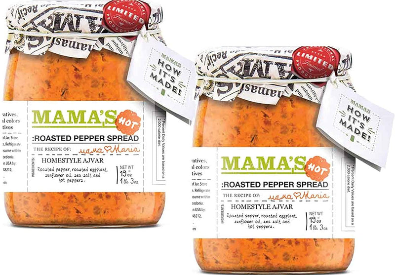 Mama's Home Style Roasted Pepper Red Ajvar Spread, 2-Pack 19 oz. Jars