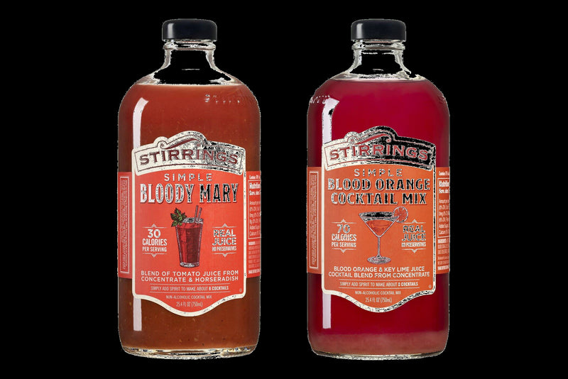 Stirrings Simple Bloody Mary & Blood Orange Non-Alcoholic Cocktail Mix Variety 2-Pack 25.4 fl. oz. (750ml) Bottles