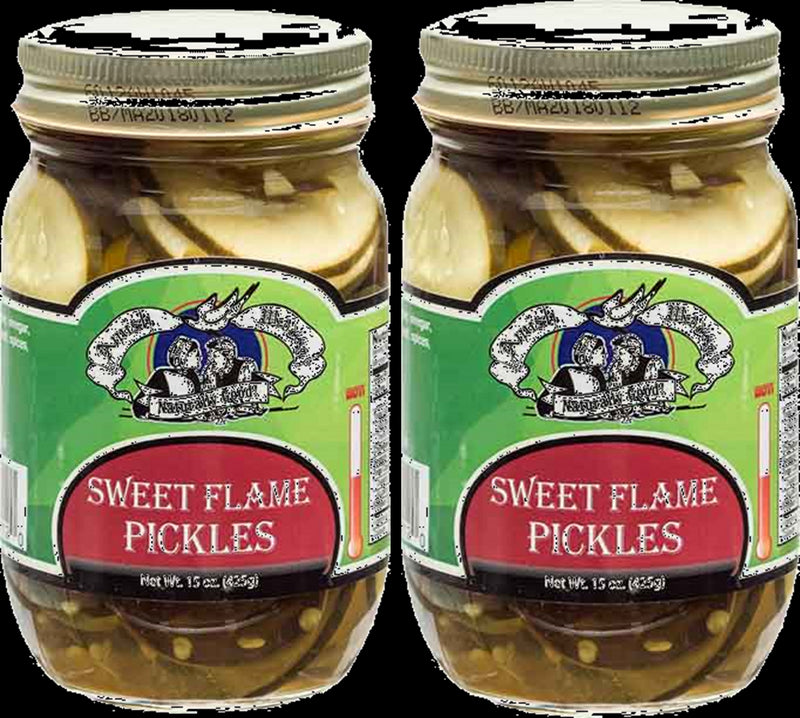 Amish Wedding Foods Sweet Flame Pickle Chips, 2-Pack 15 oz. Jars