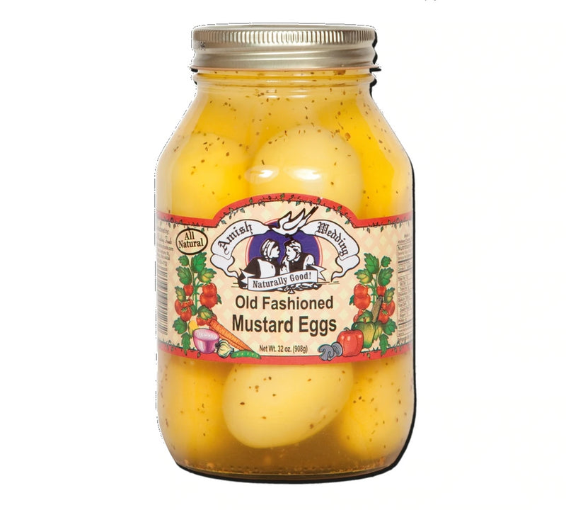 Amish Wedding Foods Pickled Mustard Eggs, 3-Pack 32 oz. Jars