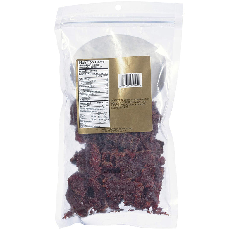 Old Trapper Old Fashioned Beef Jerky, Traditional Style Real Wood Smoked Keto Snack, 10 oz. Bag