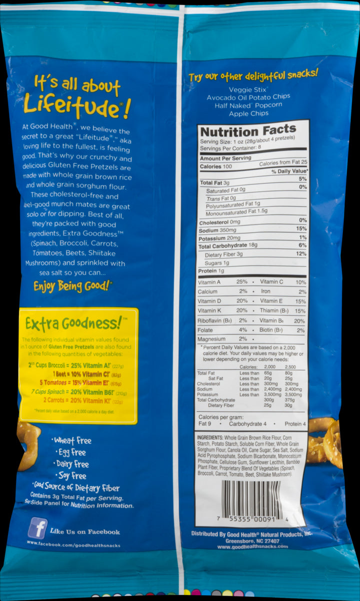 Good Health Gluten Free Pretzels with Sea Salt, 3-Pack 8 oz. Bags