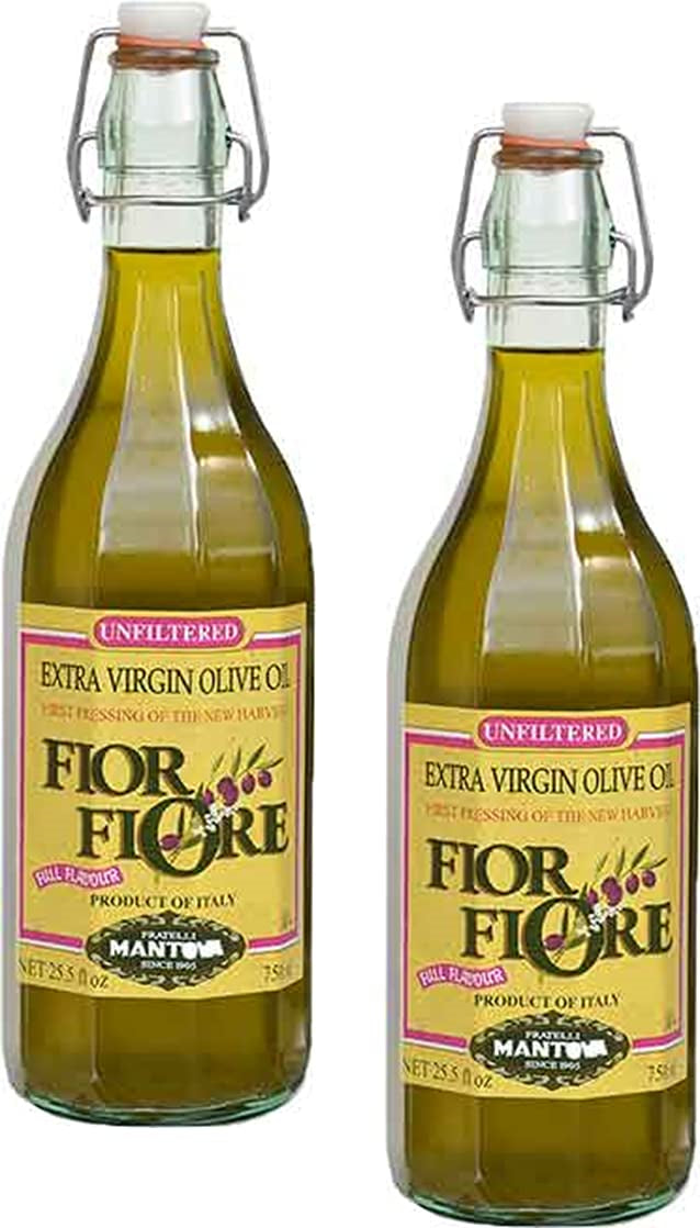 Fior Fiore Unfiltered Extra Virgin Olive Oil, Product of Italy, 2-Pack 25.5 fl oz Bottles