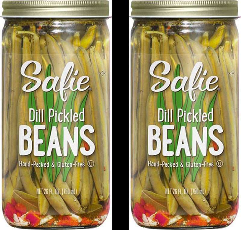 Safie Foods Hand-Packed Dill Pickled Beans, 2-Pack, 26 oz. Jars
