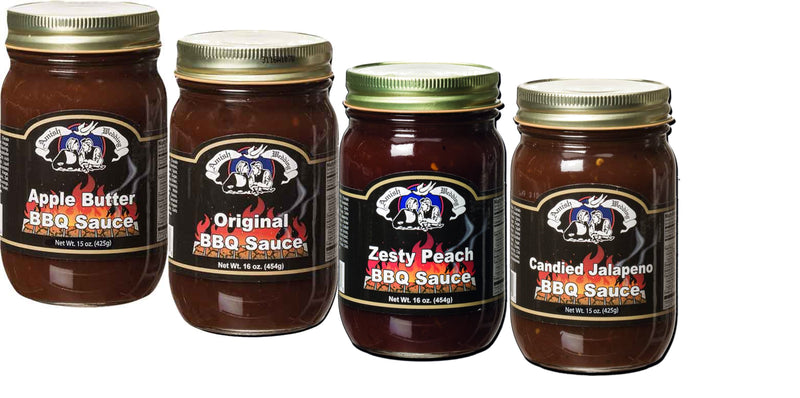 Amish Wedding Foods Old Fashioned BBQ Sauce Sampler Variety 4-pack