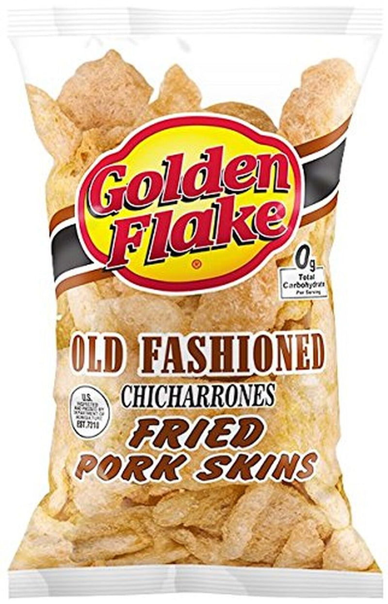 Golden Flake Snack Foods Old Fashioned Pork Rinds 3 oz. Bag (3 Bags)