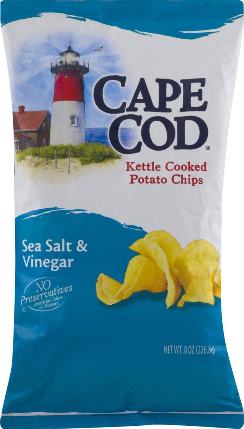 Cape Cod Kettle Cooked Potato Chips, 4-Pack Sea Salt & Vinegar