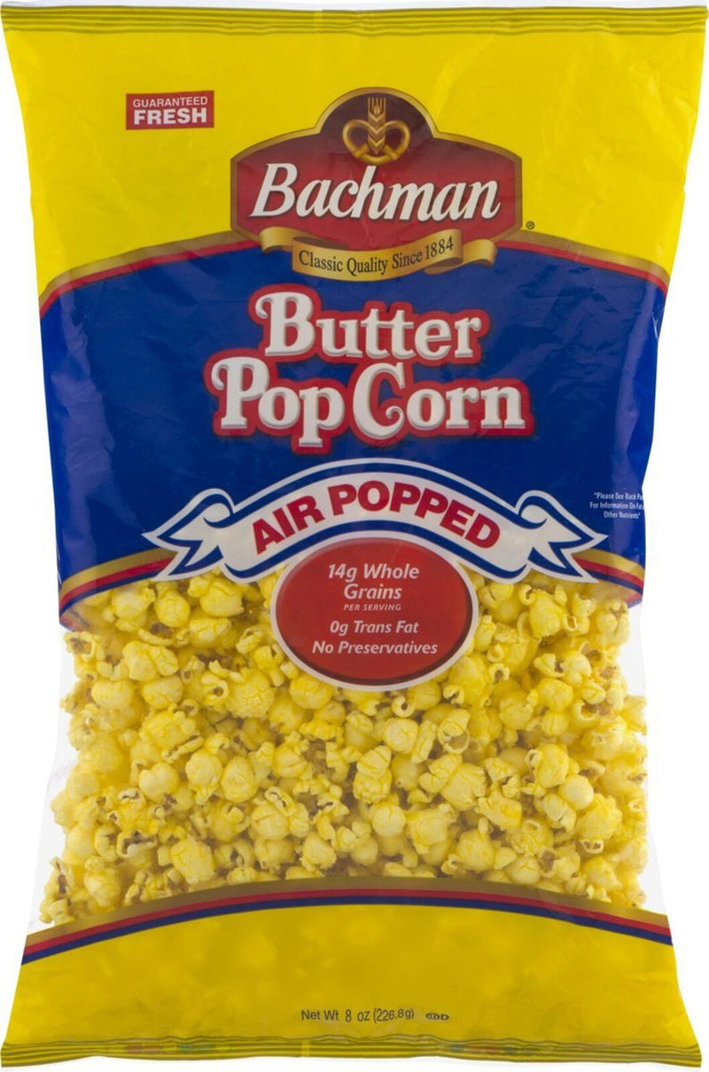 Bachman Air Popped Butter Popcorn, 4-Pack 8 oz. Bags