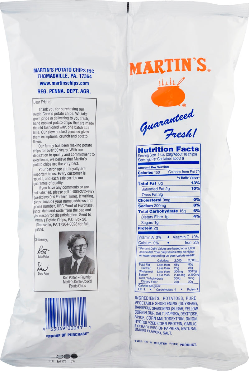 Martin's Kettle-Cook'd Bar-B-Q Potato Chips - 8.5 Oz. (3 Bags)