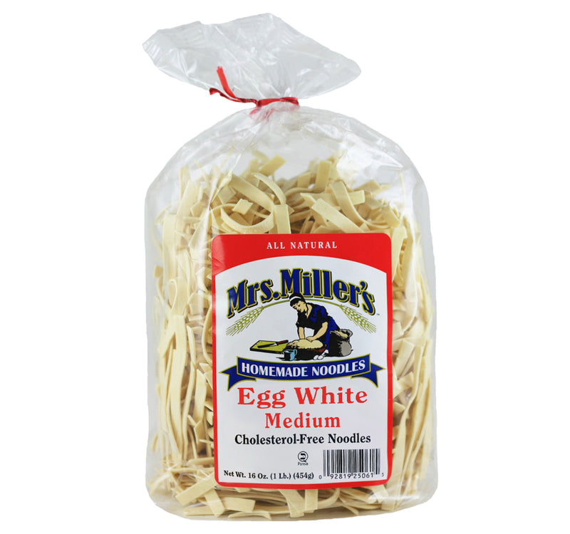 Mrs. Miller's Egg White Medium Noodles, No Cholesterol 16 oz. Bag (3 Bags)