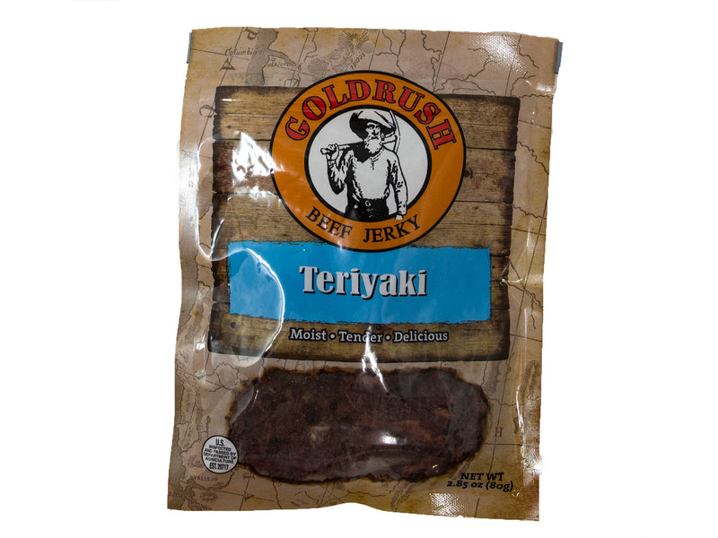 Goldrush Farms Premium Teriyaki Beef Jerky, 2-Pack 2.85 oz. Re-Sealable Packet