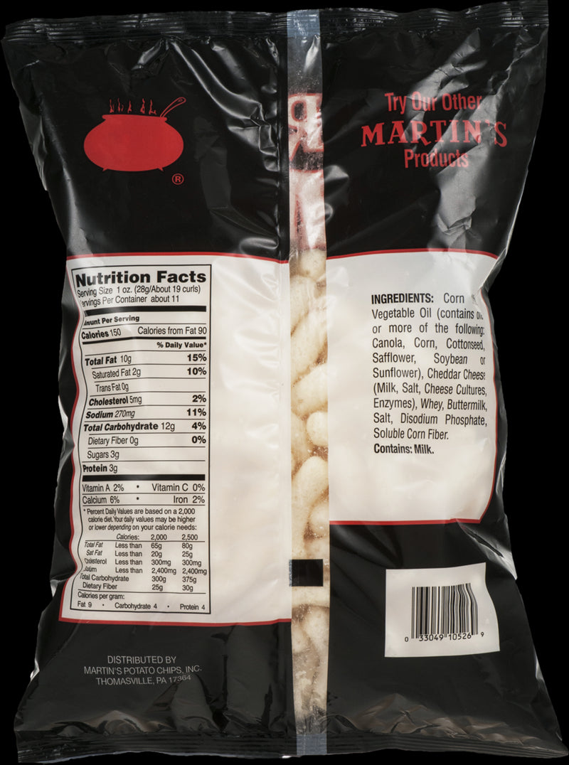 Martin's Baked White Cheddar Cheese Curls 10.5 oz. Value Size Bag (4 Bags)