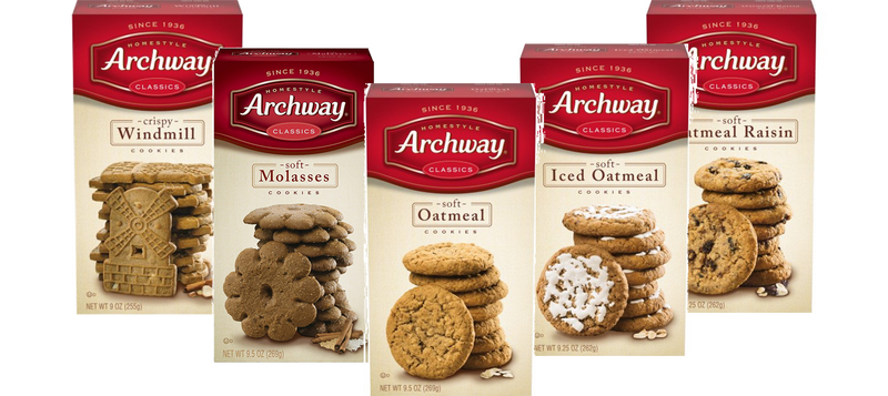 Archway Classics Molasses, Oatmeal, Oatmeal Raisin, Iced Oatmeal & Windmill Cookies, Variety 5-Pack
