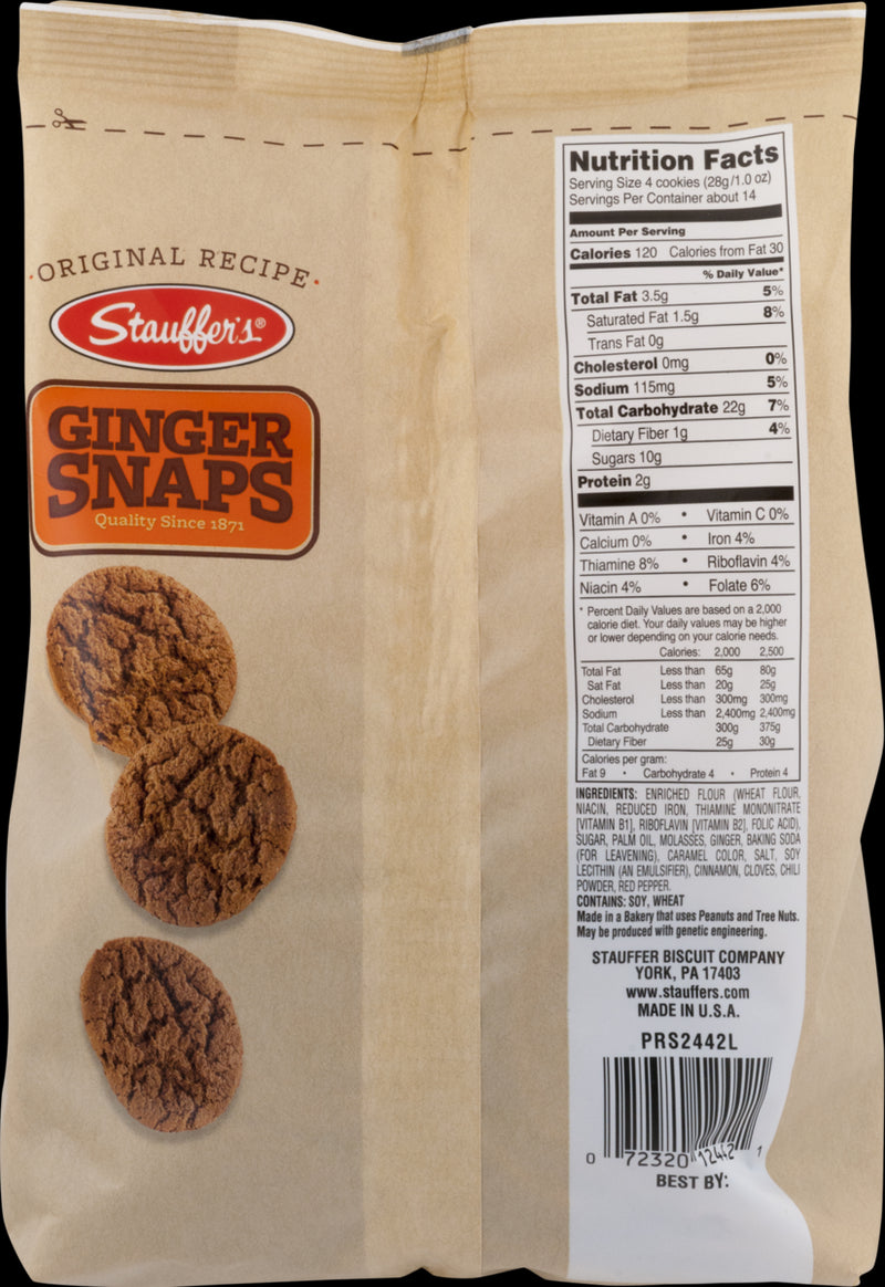 Stauffer's Original Recipe Ginger Snaps 14 oz. Bag (4 Bags)