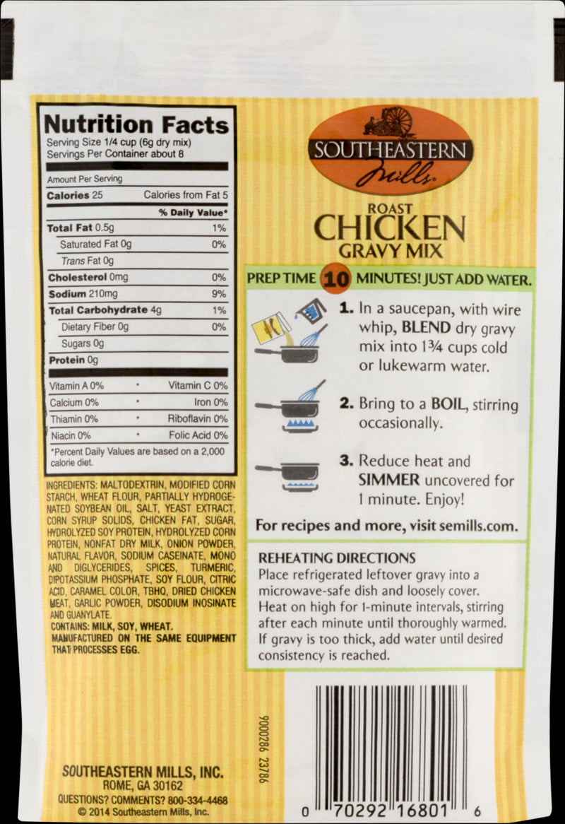 Southeastern Mills Roast Chicken Gravy Mix- 3 oz. Packets (3 Packets)