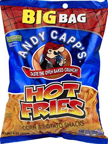 Andy Capps Fries 8 oz. Big Bag: Your Choice of Cheddar, Hot or Variety 4 Packs (Hot Fries)