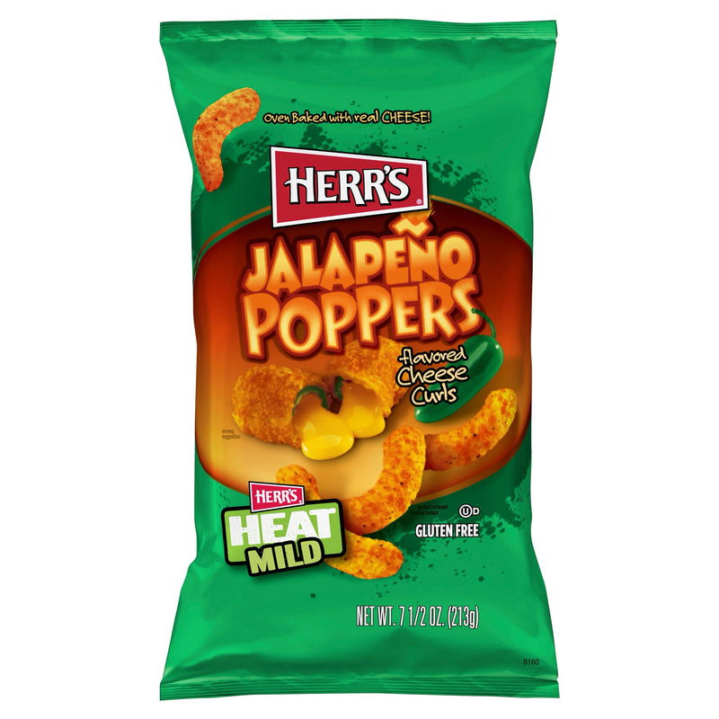 Herr's Jalapeno Popper Cheese Curls, 3-Pack 7.5 oz. Bags