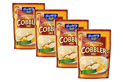Hospitality Old Fashioned Fruit Cobbler Mix or Fruit Crisp Mix - Four 7 oz. Packets (Fruit Cobbler Mix)