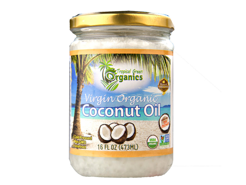 Tropical Green Organics Virgin Organic Coconut Oil, 16 ounce Jar