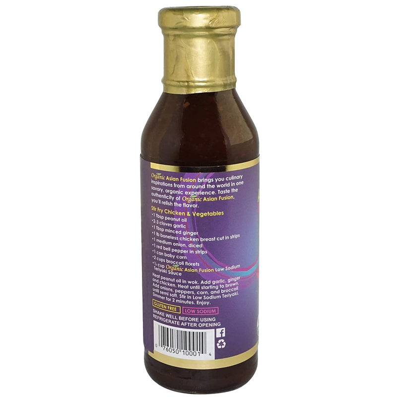 Asian Fusion Organic Low Sodium Teriyaki Marinade & Dipping Sauce, Non GMO Verified, 2-Pack 15 fl. oz. Bottles