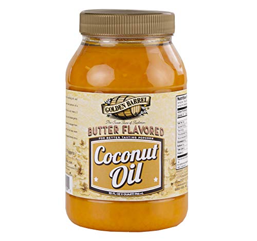 Golden Barrel Butter Flavored Coconut Oil, For Better Tasting Popcorn- 32 fl. oz. Jar (1 Jar)