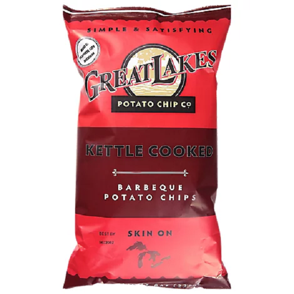 Great Lakes Barbeque Kettle Cooked Potato Chips, 8 oz. Bags , 4-Pack