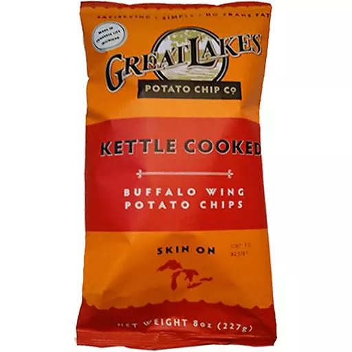 Great Lakes Buffalo Wing Kettle Cooked Potato Chips, 8 oz. Bags , 4-Pack