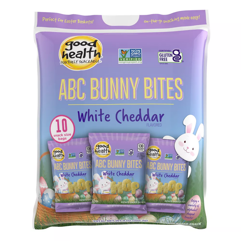 Good Health Non GMO White Cheddar ABC Bunny Bites Snack, 10 Count Bag