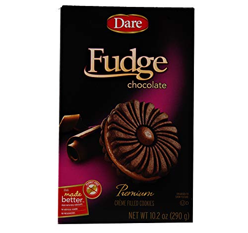 Dare Creme Filled Cookies: Your Choice of Fudge, Lemon, Coconut or Maple- Three 10.2 oz. Boxes (Fudge Creme)