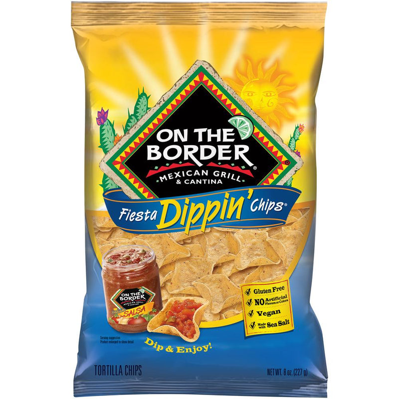 On The Border Tortilla Chips Fiesta Dippin' Chips, 8 oz. Bags