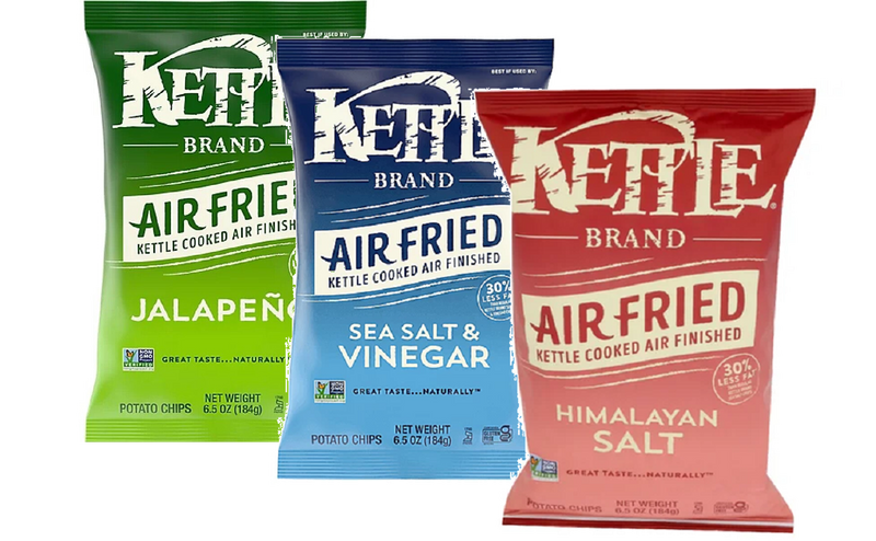Kettle Brand Air Fried Kettle Potato Chips, Variety 3-Pack 6.5 oz. Bags