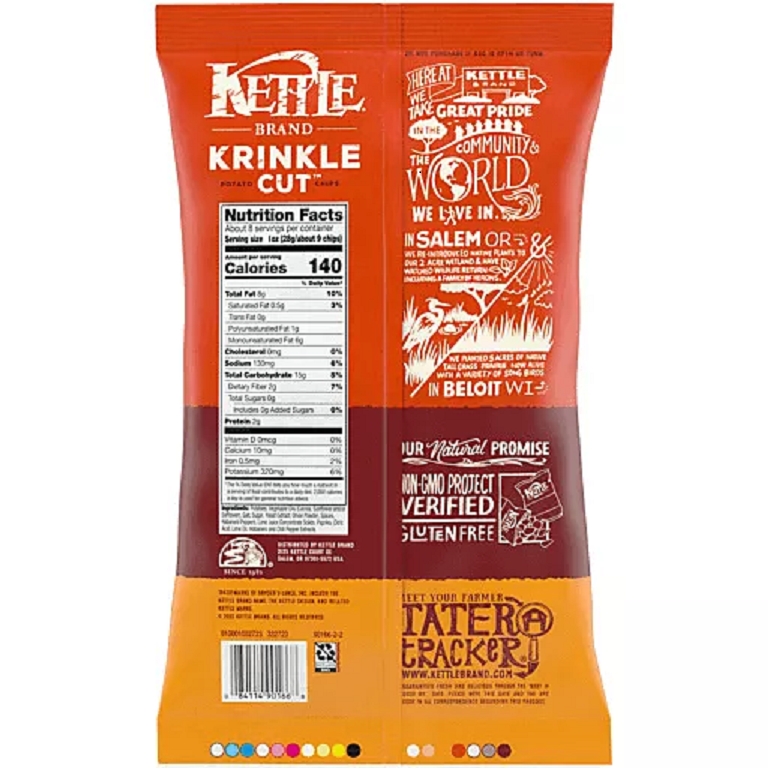 Kettle Brand Habanero Lime Krinkle Cut Potato Chips, 7.5 oz. Bags