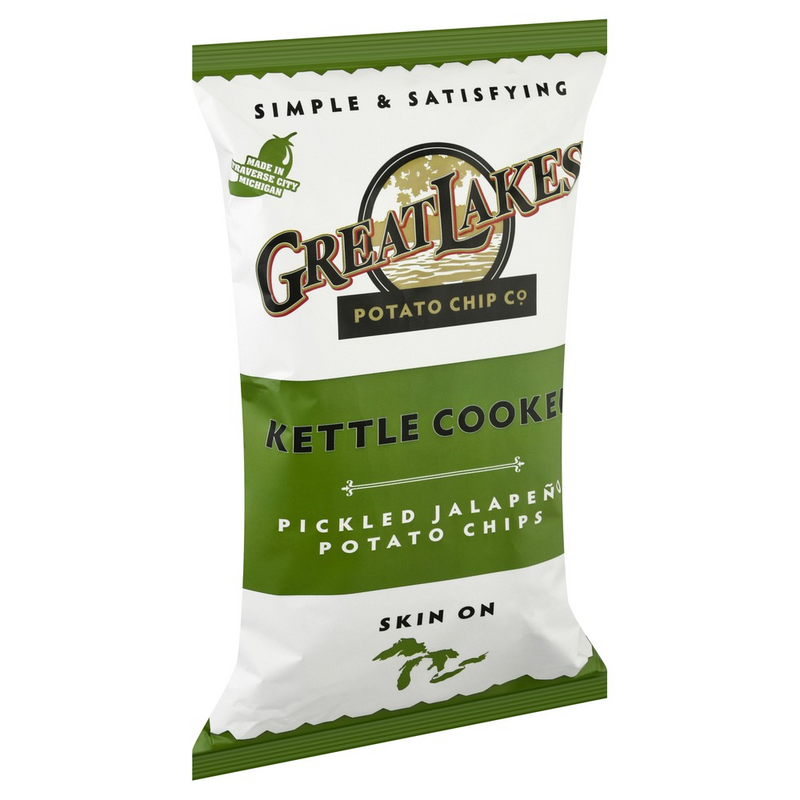 Great Lakes Jalapeno Kettle Cooked Potato Chips, 8 oz. Bags , 4-Pack