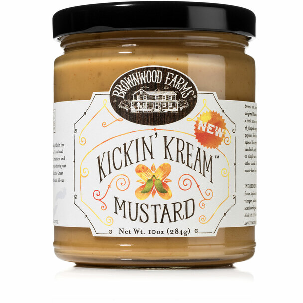 Brownwood Farms Kickin' Kream Mustard, Sweet, Hot & Creamy, 2-Pack 10 oz. Jars