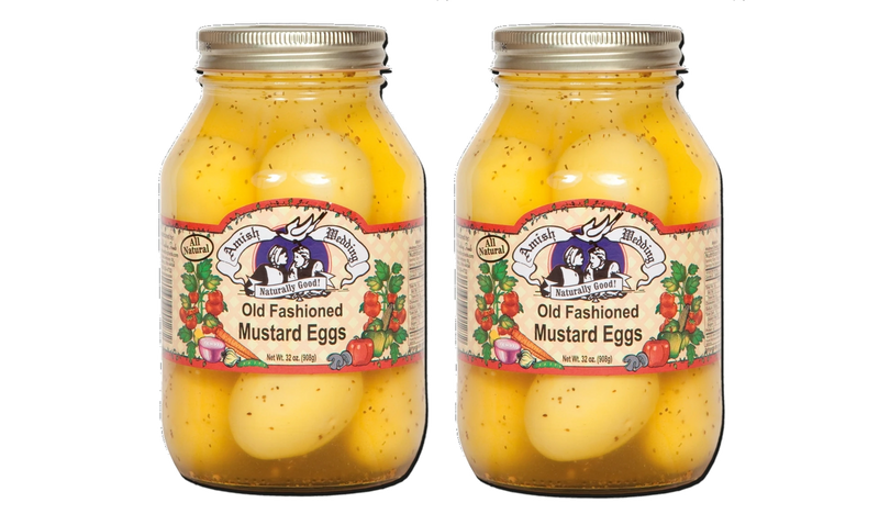 Amish Wedding Foods Pickled Mustard Eggs, 2-Pack 32 oz. Jars