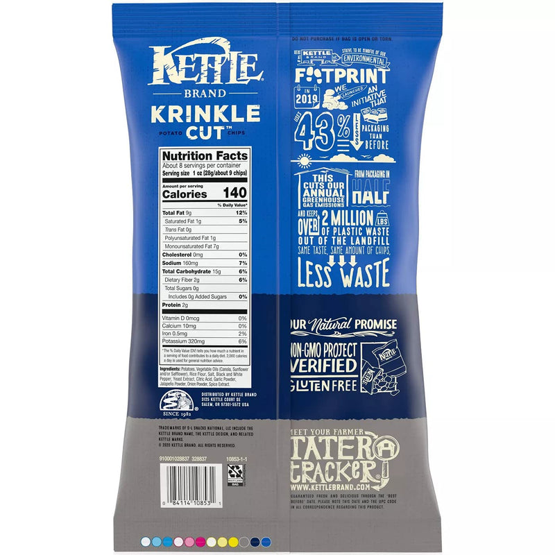 Kettle Brand Chips Kettle Brand Krinkle Cut Salt & Fresh Ground Pepper Potato Chips, 3-Pack 7.5 oz Bags